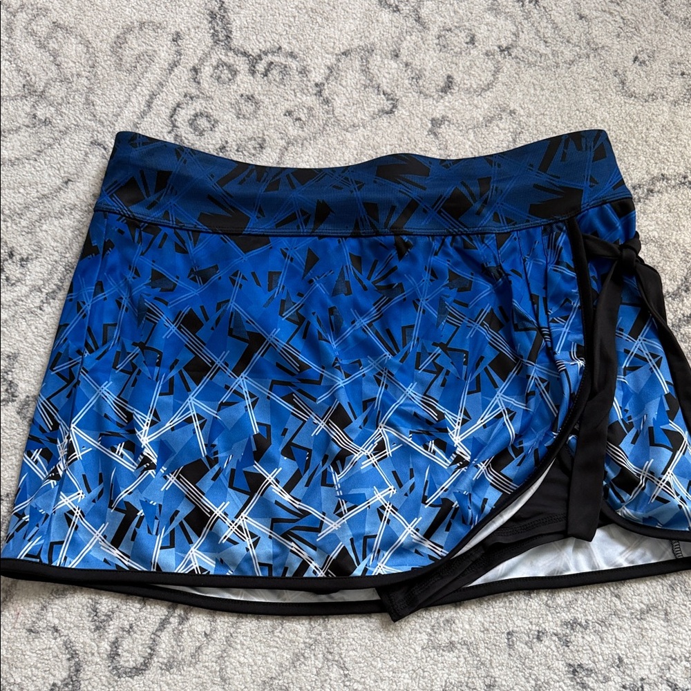 Vibrant Blue Patterned Skort